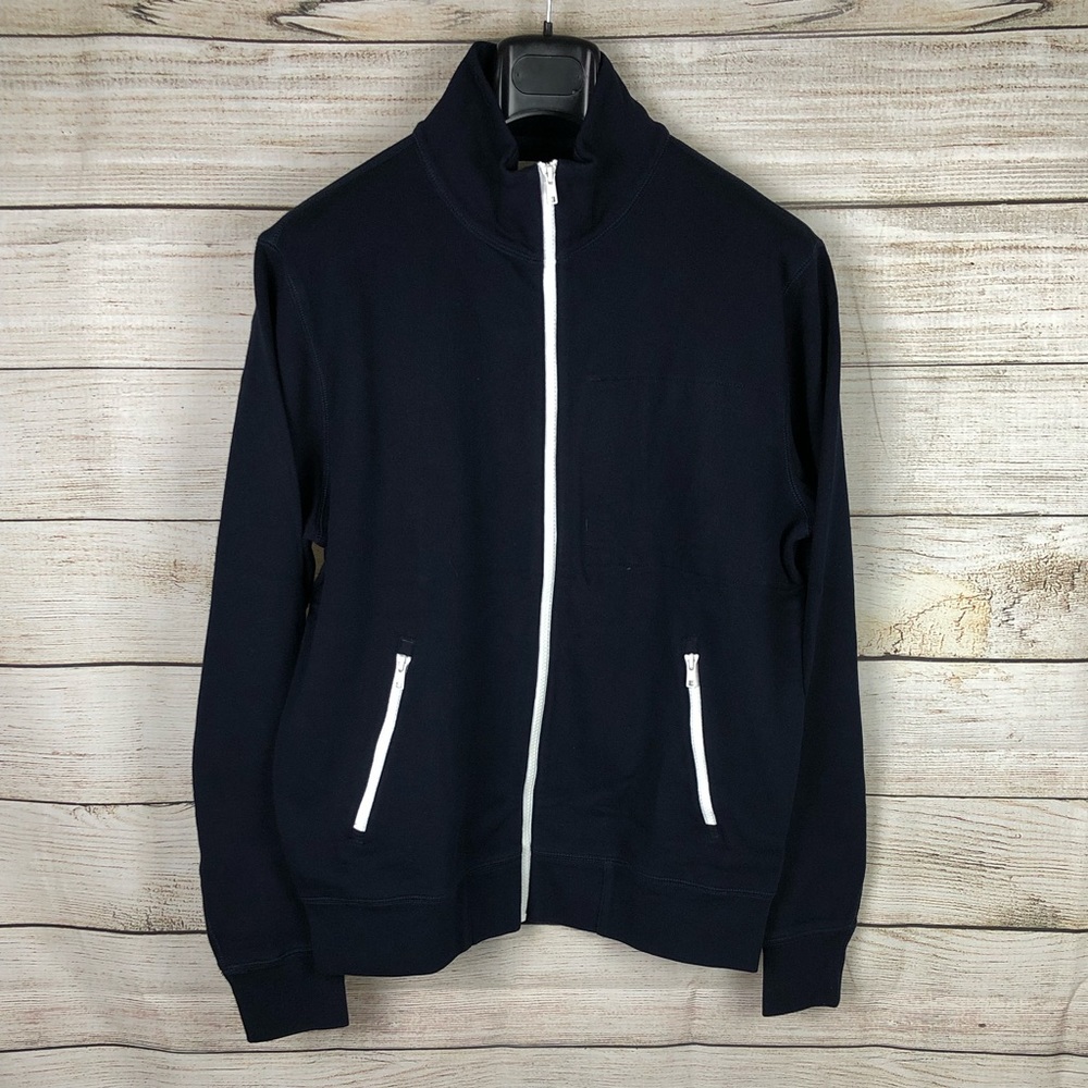 J.Crew, Navy Zip-Neck Sweater, Men's Large